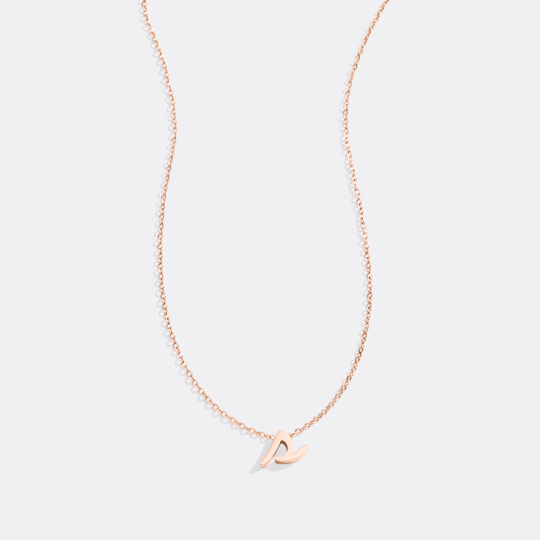 Mint & Lily Tiny Script Initial Necklace