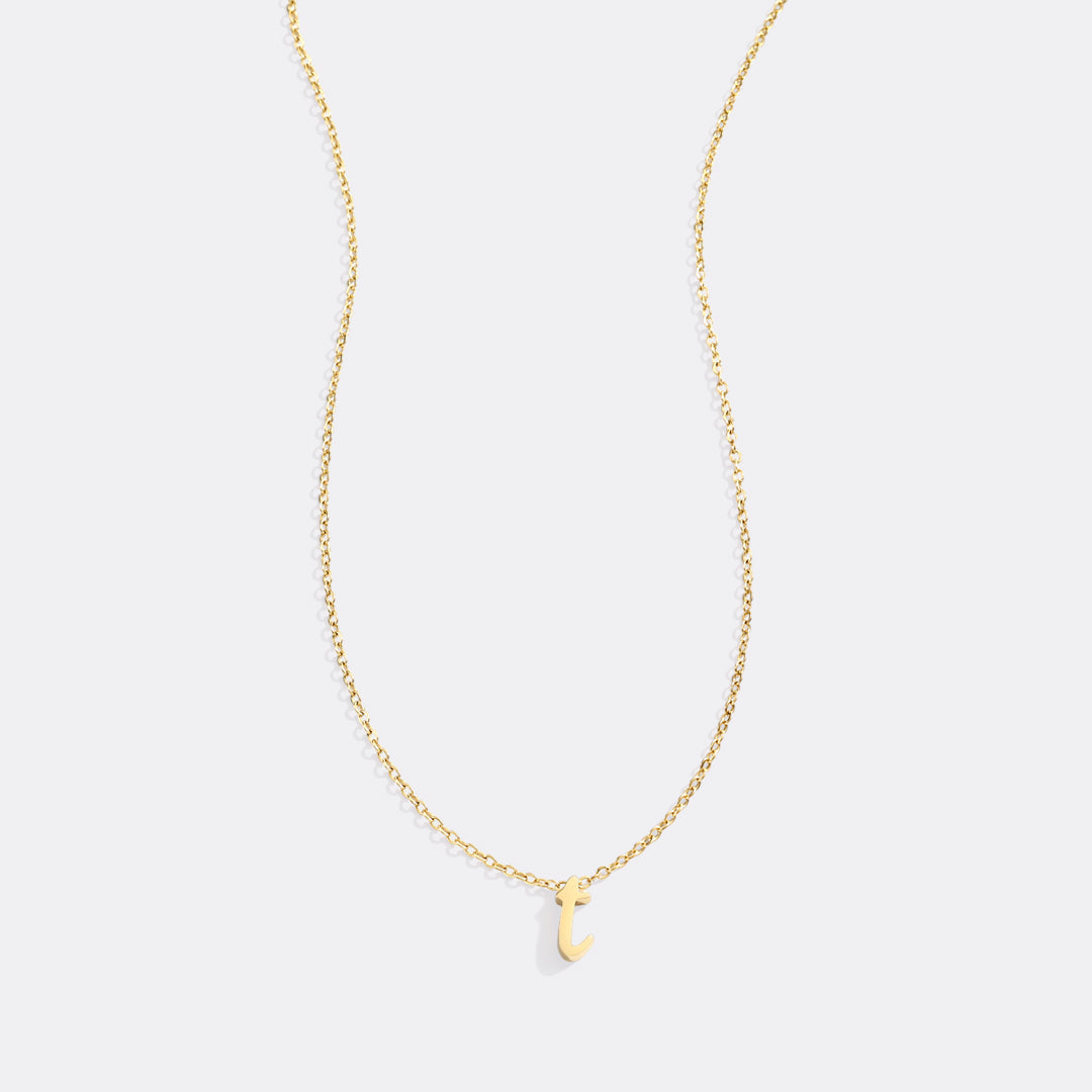 Mint & Lily Tiny Script Initial Necklace