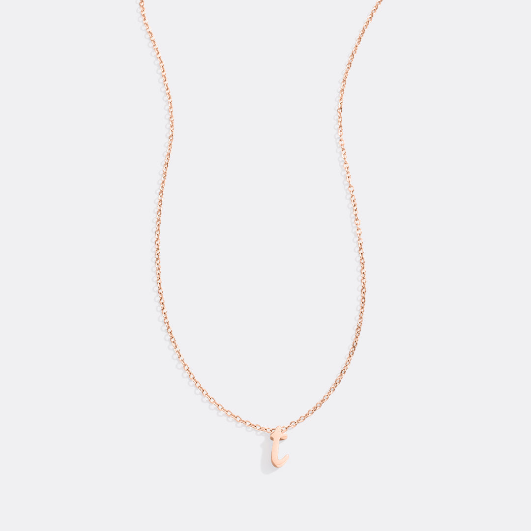 Mint & Lily Tiny Script Initial Necklace