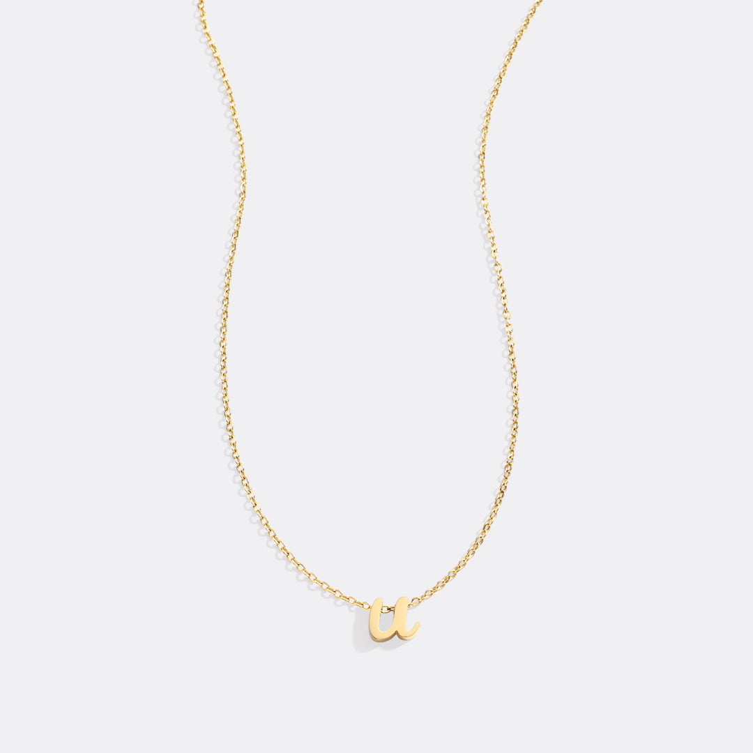 Mint & Lily Tiny Script Initial Necklace