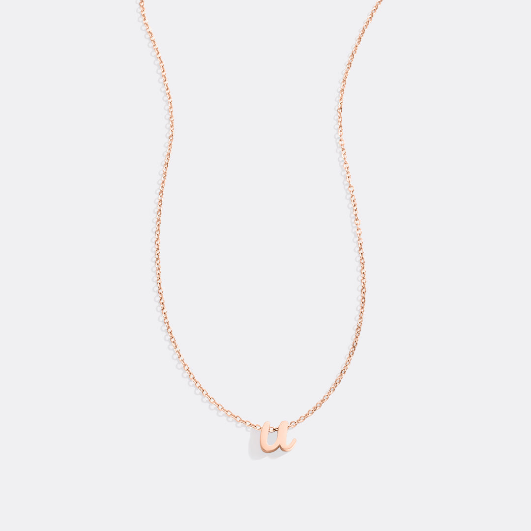 Mint & Lily Tiny Script Initial Necklace