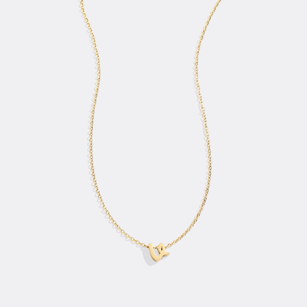 Mint & Lily Tiny Script Initial Necklace