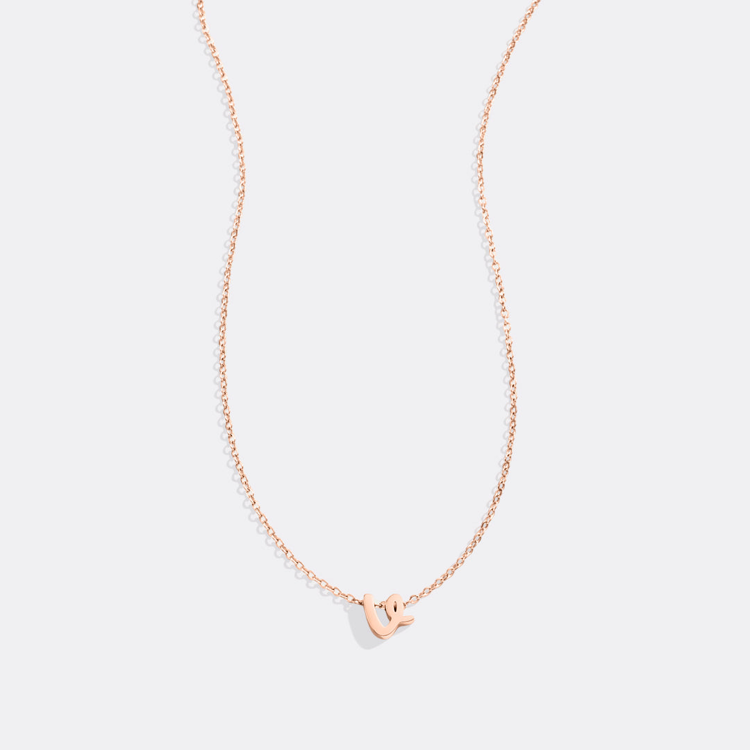 Mint & Lily Tiny Script Initial Necklace