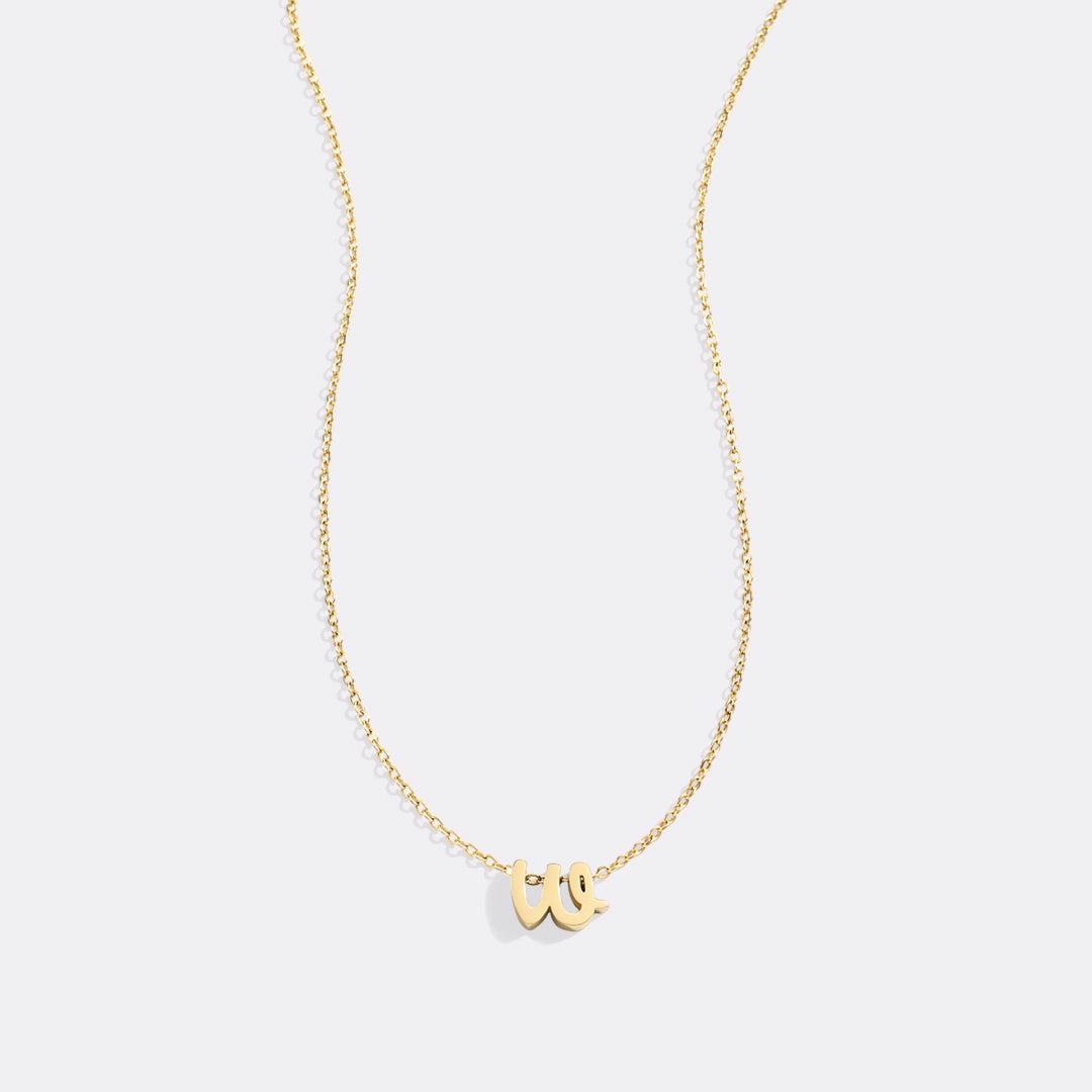 Mint & Lily Tiny Script Initial Necklace