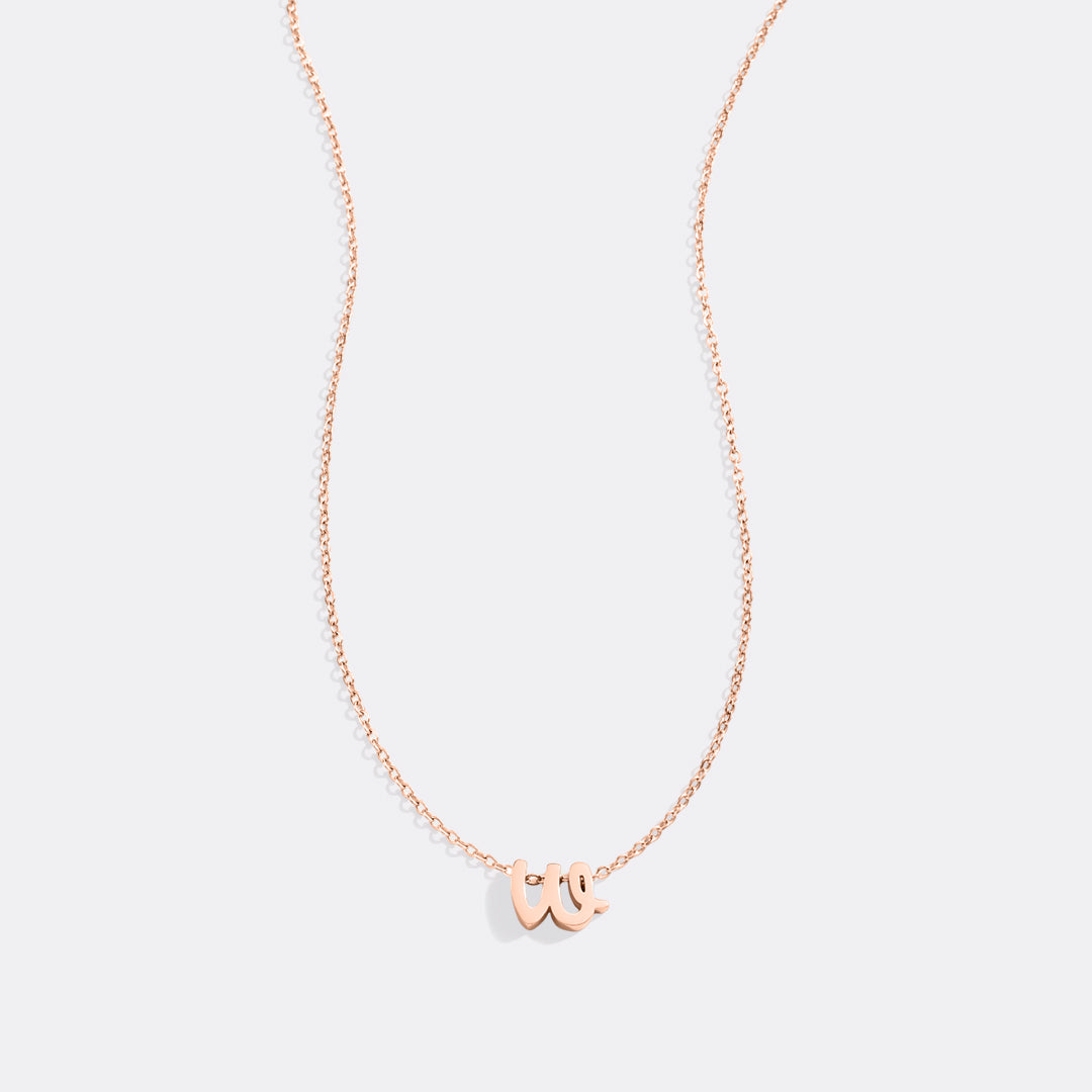 Mint & Lily Tiny Script Initial Necklace