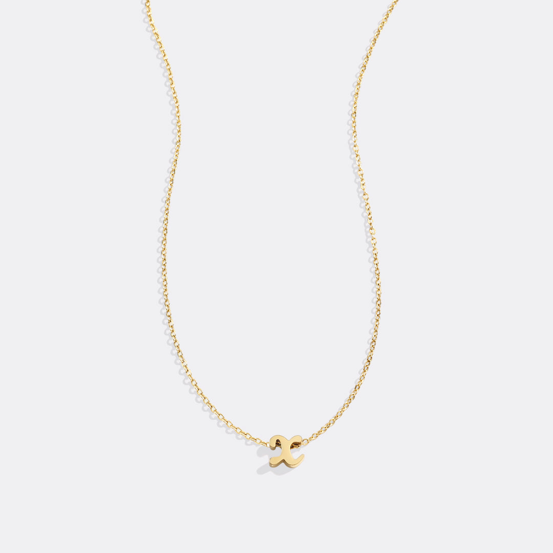 Mint & Lily Tiny Script Initial Necklace