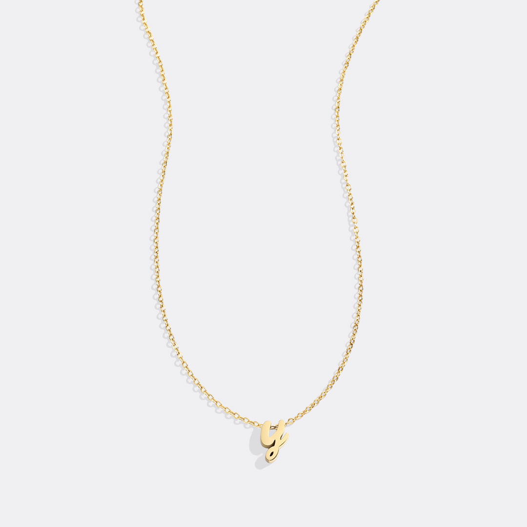 Mint & Lily Tiny Script Initial Necklace