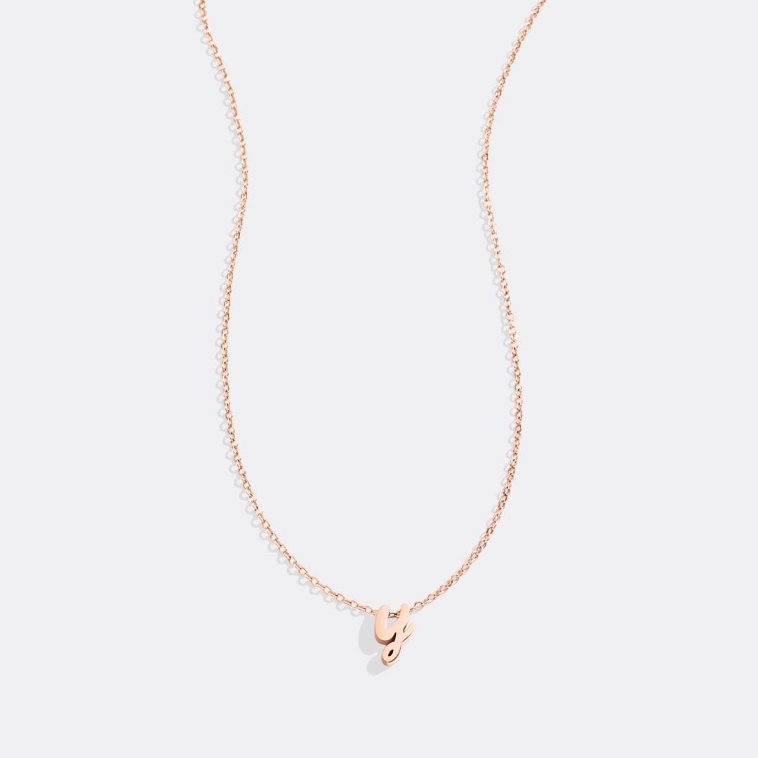 Mint & Lily Tiny Script Initial Necklace