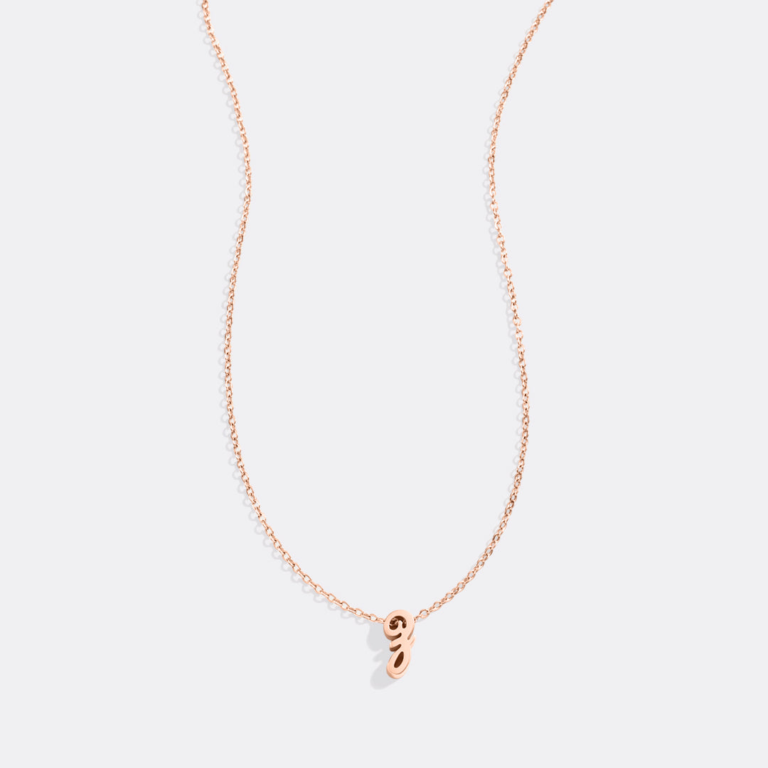 Mint & Lily Tiny Script Initial Necklace