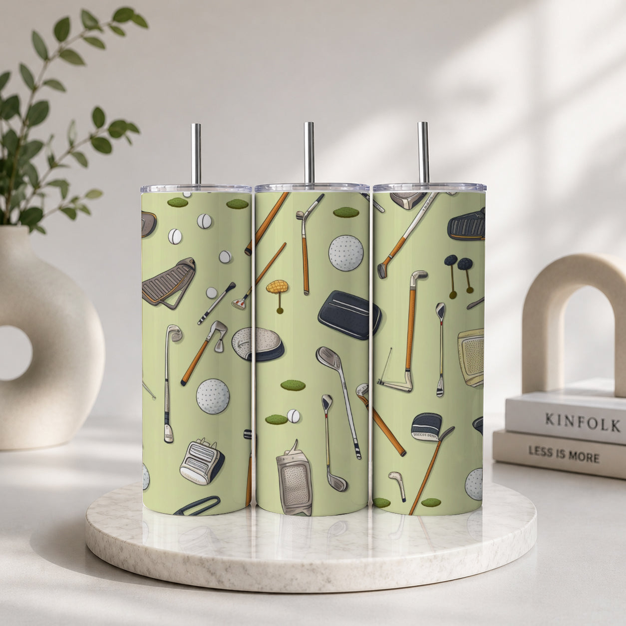 Golf Equipment Pattern Tumbler – Golf Lover Sports Theme Drinkware