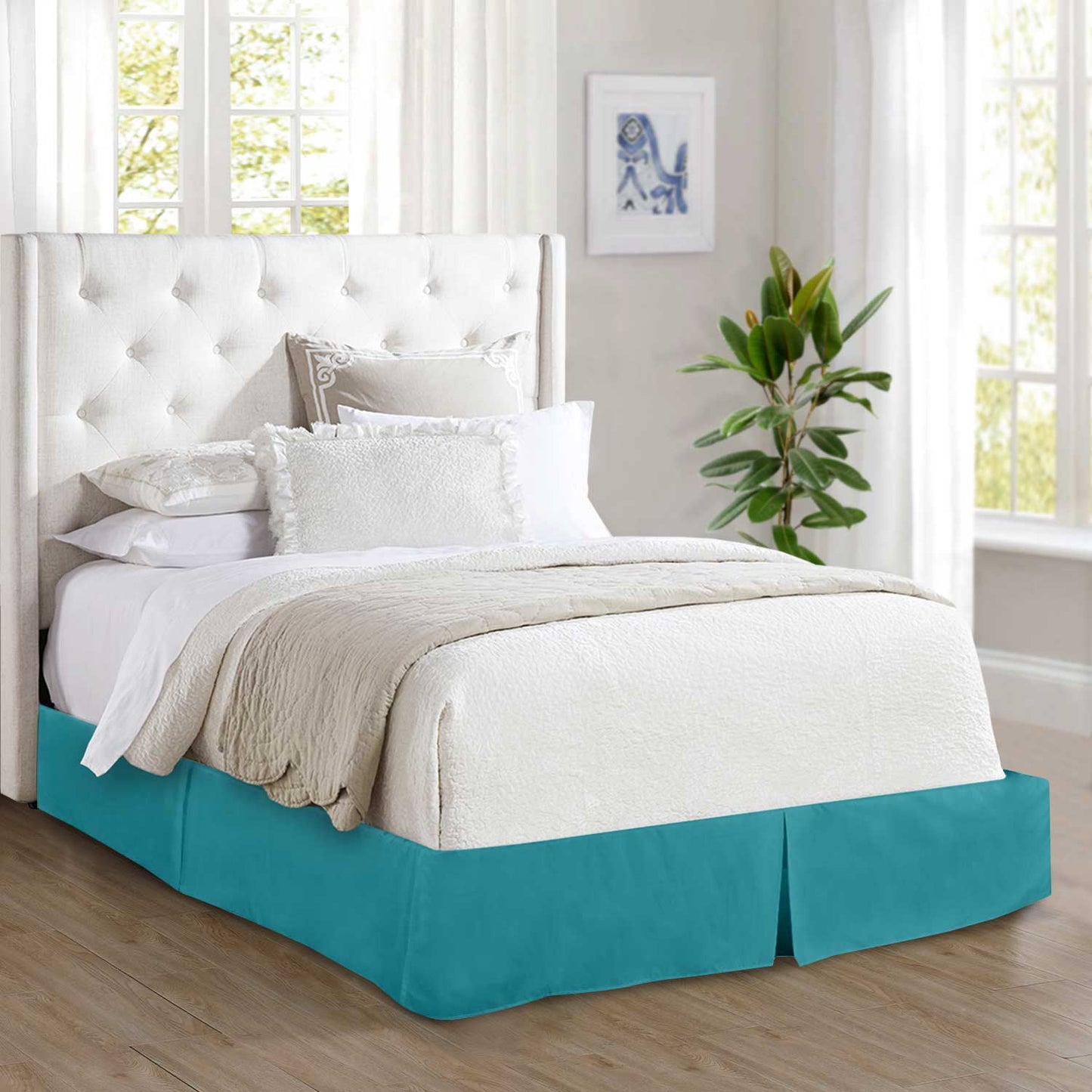 Mocassi 1-Piece Solid Bed Skirt, Quality Design and Expertly Tailored, Luxury 1500 Series Wrinkle & Fade Resistant