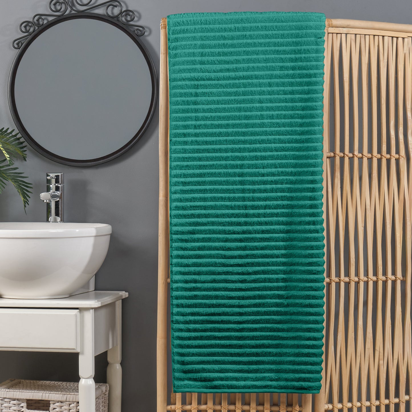 Elegant Comfort 1-Piece Premium Turkish Cotton Corduroy Stripe Oversized Bath Sheet Towel 40 x 80 Inch