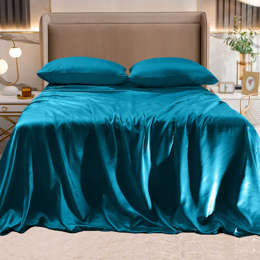 Mocassi Fine 4-Piece Silky Satin Sheet Set, Moody Shades