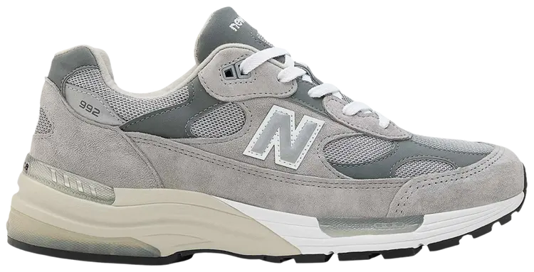 New Balance Made in USA 992 Mens Sneakers — Grey Suede Low-Top