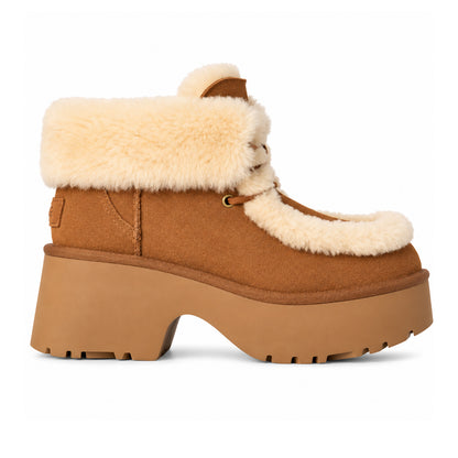 UGG Esmee Lace-Up Boots Women's — Chestnut Suede Sheepskin