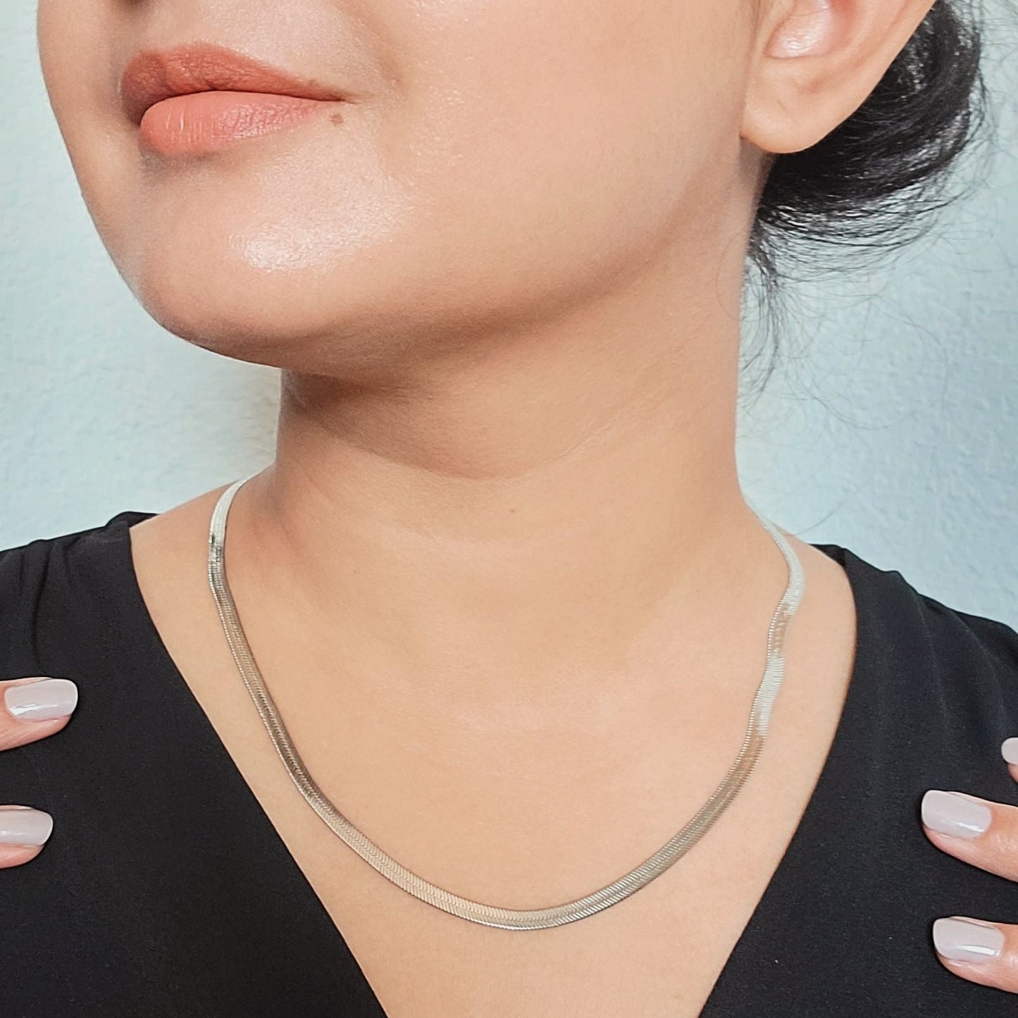 Mint & Lily Herringbone Gold Chain Necklace