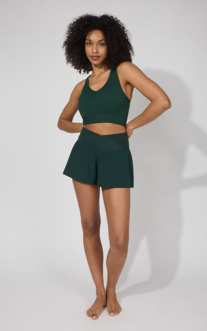 Ribbed Alamo Bra Tank & Lightstreme Crossfire Short Set