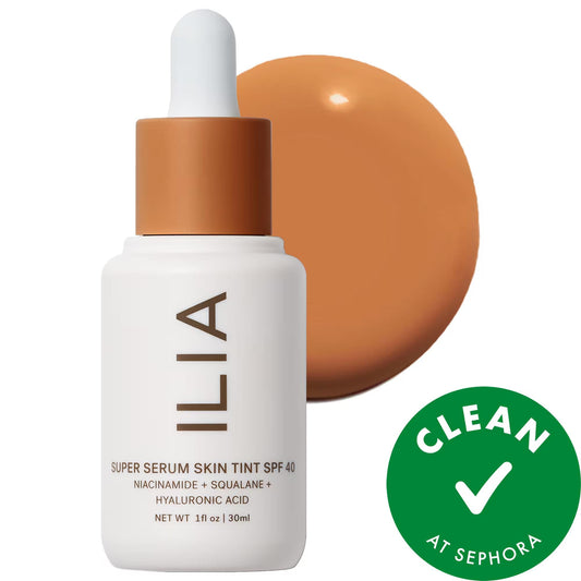 Ilia Super Serum Skin Tint SPF 40: Dewy Coverage, Mineral Sunscreen, & Potent Skincare Foundation for a Radiant, Natural Look
