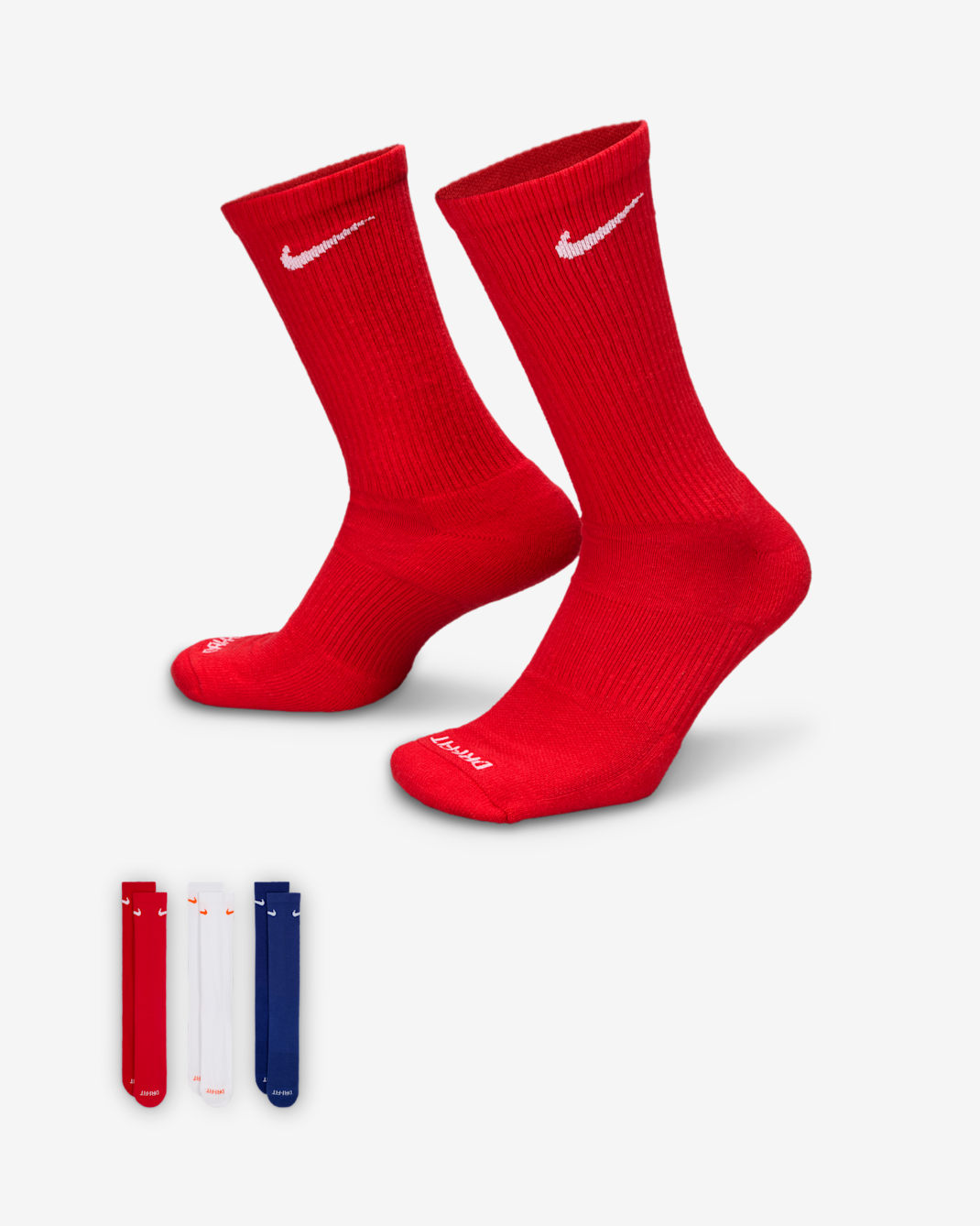 Nike Men's Everyday Plus Cushioned Training Crew Socks 3 Pairs Pairs)