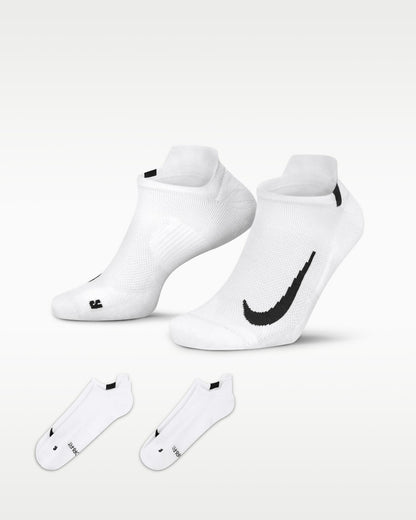 Nike Men's Multiplier No Show 2 Pack Socks White Black