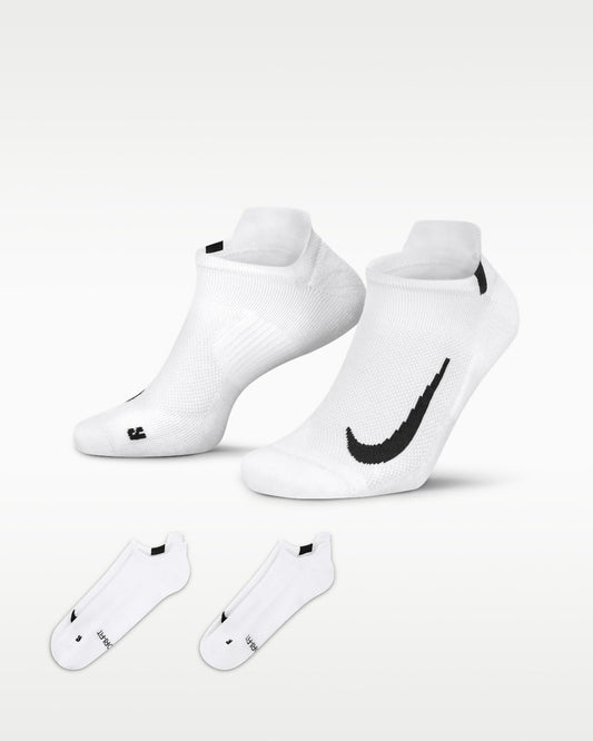 Nike Men's Multiplier No Show 2 Pack Socks White Black