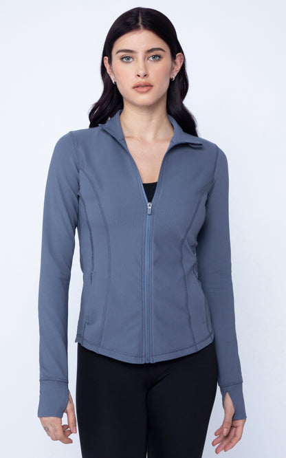 Interlink Ribbed Princess Seam Performance Jacket - Our Earthy Story