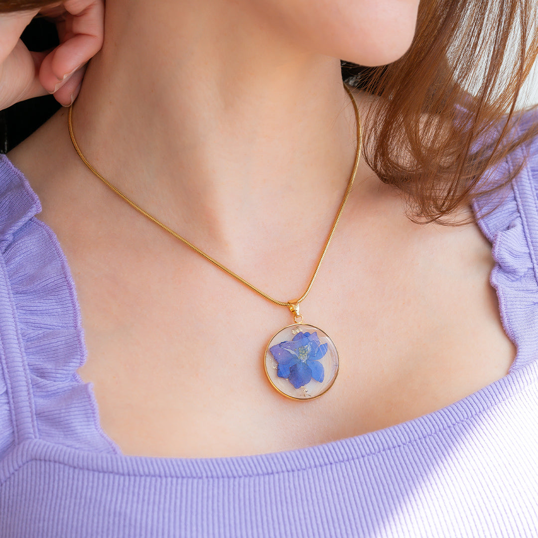 Mint & Lily Pressed Birth Flower Necklace