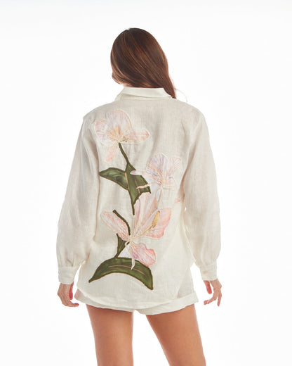 Floral Shirt White