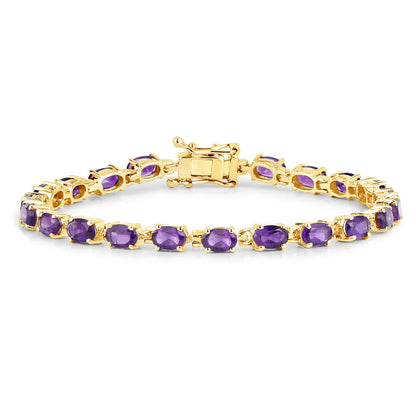 Genuine Purple Amethyst Tennis Bracelet Silver