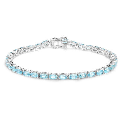 Genuine Blue Zircon Tennis Bracelet