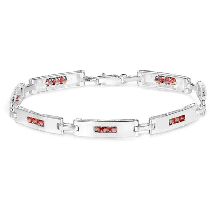 Genuine Orange Sapphire Tennis Bracelet