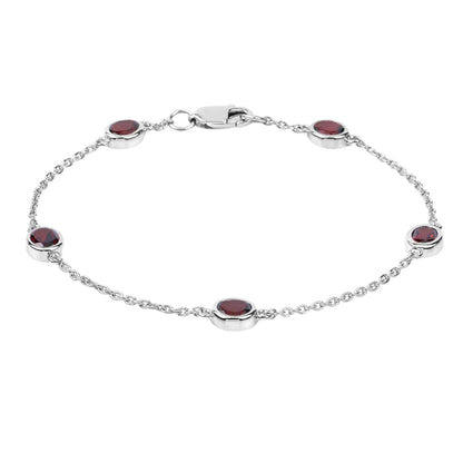 Genuine Garnet By The Yard Dainty Bracelet