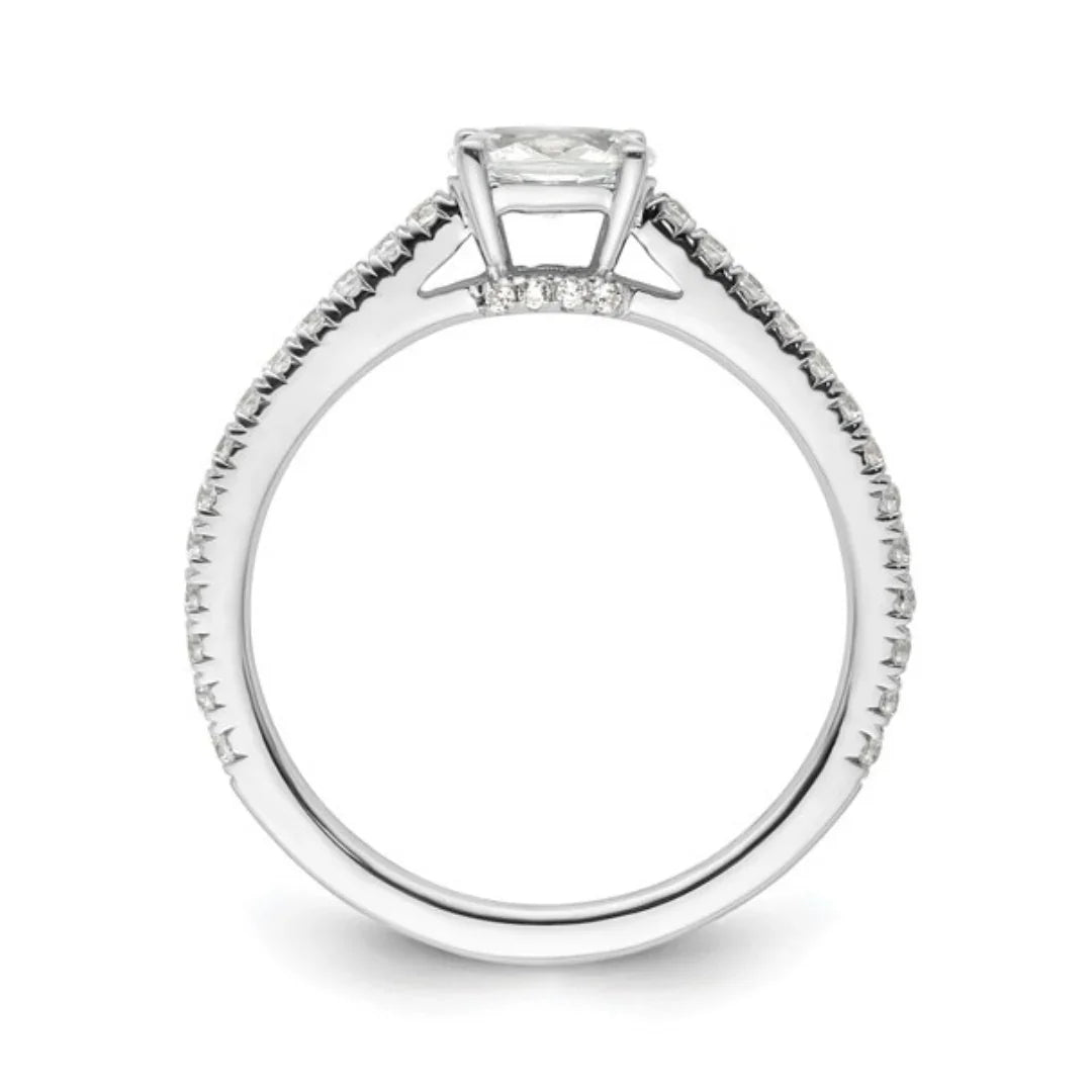 Lab Grown Diamond East-West Oval Pave Engagement Ring