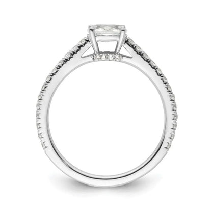 Lab Grown Diamond East-West Oval Pave Engagement Ring