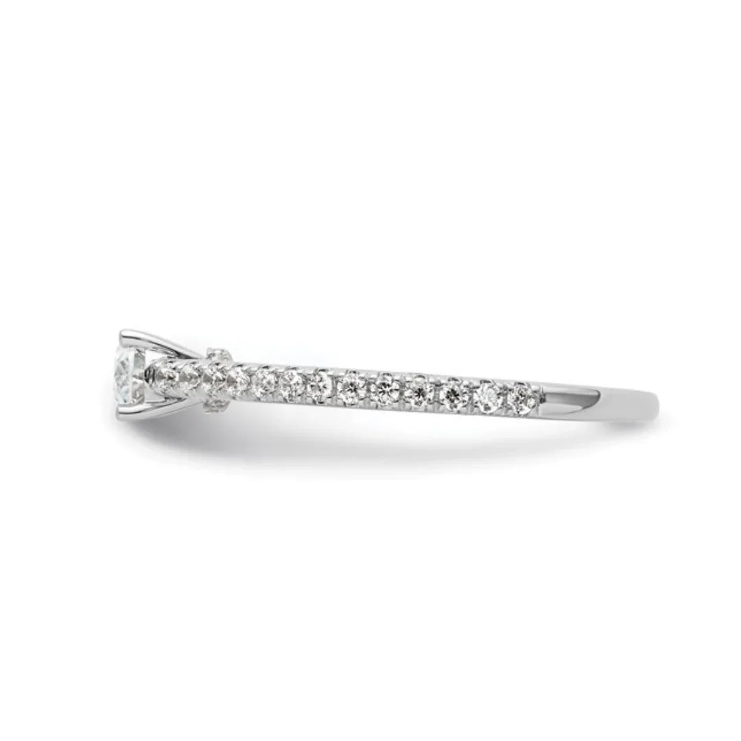 Lab Grown Diamond East-West Oval Pave Engagement Ring