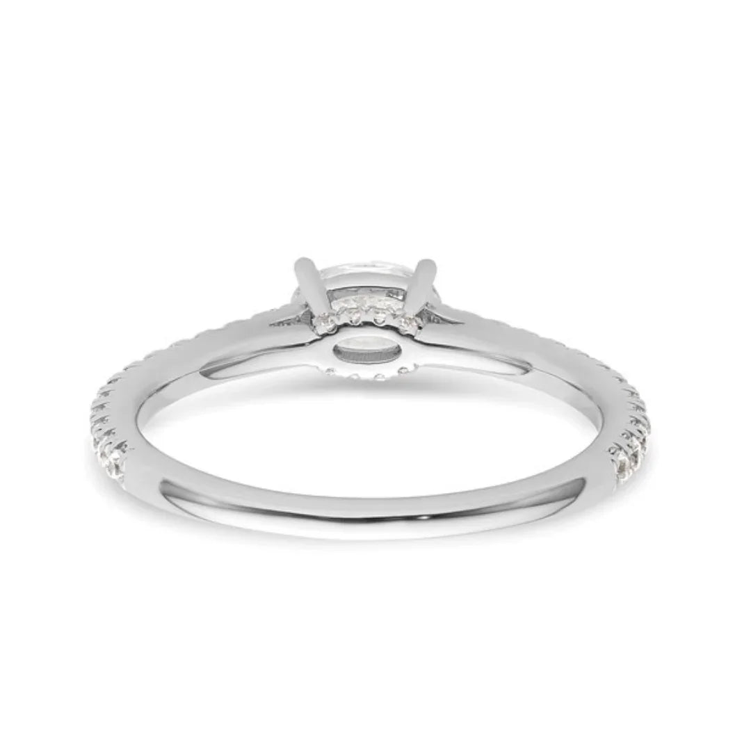 Lab Grown Diamond East-West Oval Pave Engagement Ring