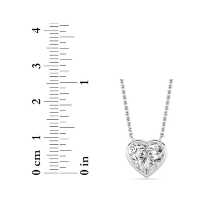 Heart Lab Grown Diamond (F/VS ) Prong 14K White Gold Pendant Necklace