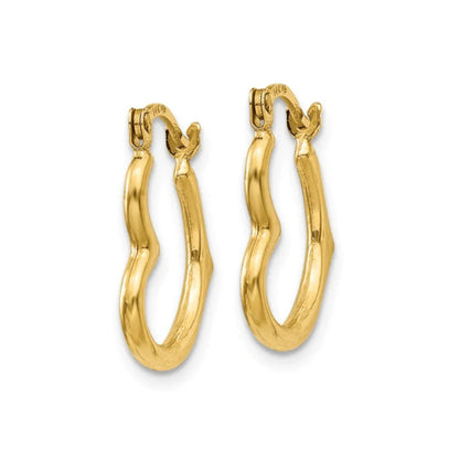 10K Gold Heart Hoop Earrings