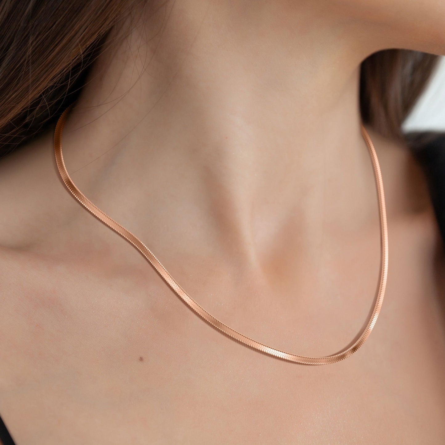 Mint & Lily Herringbone Gold Chain Necklace