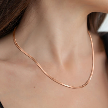 Mint & Lily Herringbone Gold Chain Necklace