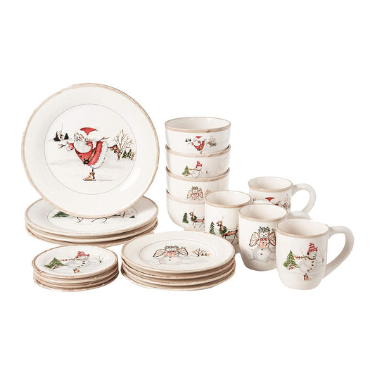 Jay Companies Christmas Twig 20-Piece Dinner Set