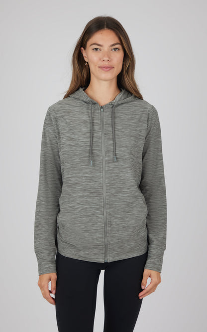 Maternity Heathered Lux Full Zip Jacket