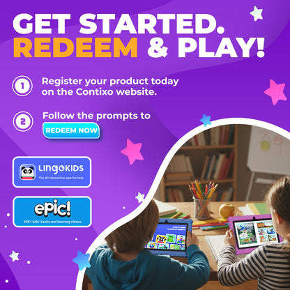 Contixo V9 Kids HD 7" Tablet - Epic & Lingo Kids, 15 Educational Apps & Kickstand Included