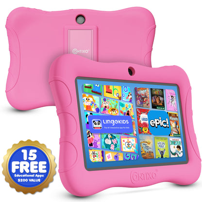 Contixo V9 Kids HD 7" Tablet - Epic & Lingo Kids, 15 Educational Apps & Kickstand Included