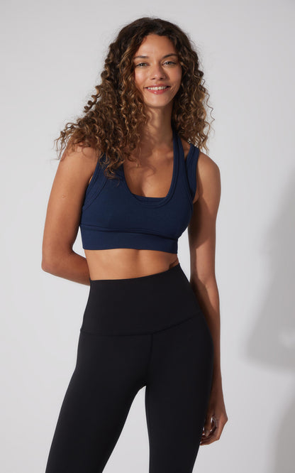 Seamless Ribbed Double Layer Bra - Our Petal Tone Story
