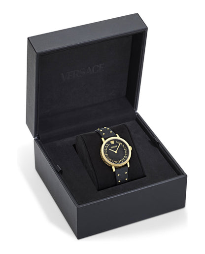 Versace Greca Fortuna Leather Watch