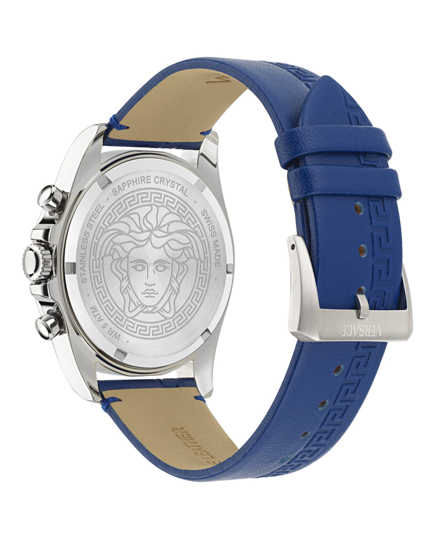 Versace Greca Chrono Wave Leather Watch
