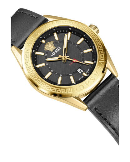 Versace V-Code GMT Leather Watch