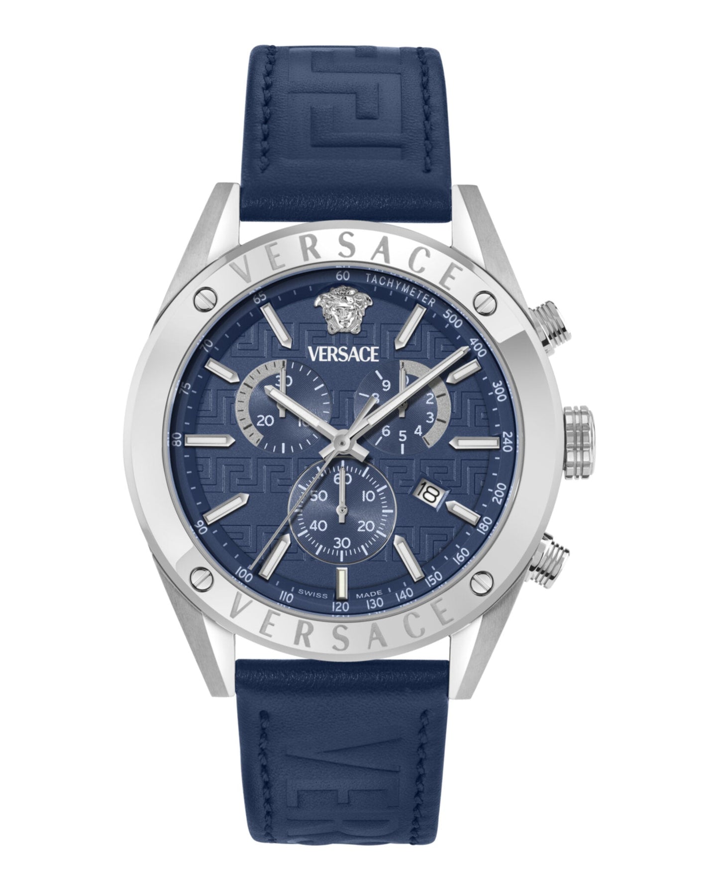 Versace Athletic Chrono Leather Strap