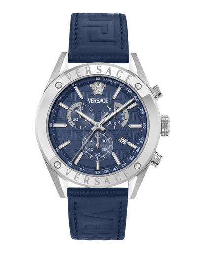 Versace Athletic Chrono Leather Strap